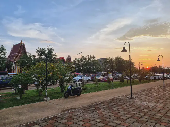 An image of the Bueng Kan Walking Street markets.