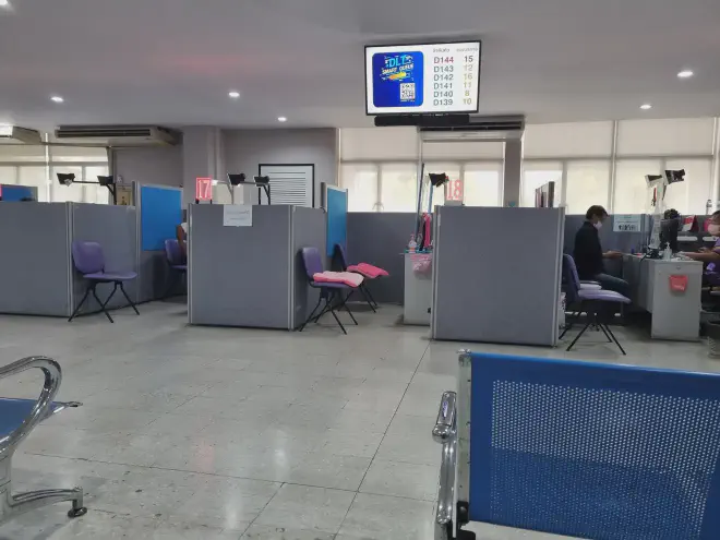 &ldquo;The waiting area on the first floor&rdquo;