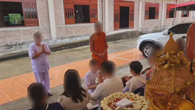 &ldquo;Presentation between the soon-to-be-monk and family&rdquo;